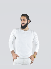 Unisex export quality plain sweatshirt White